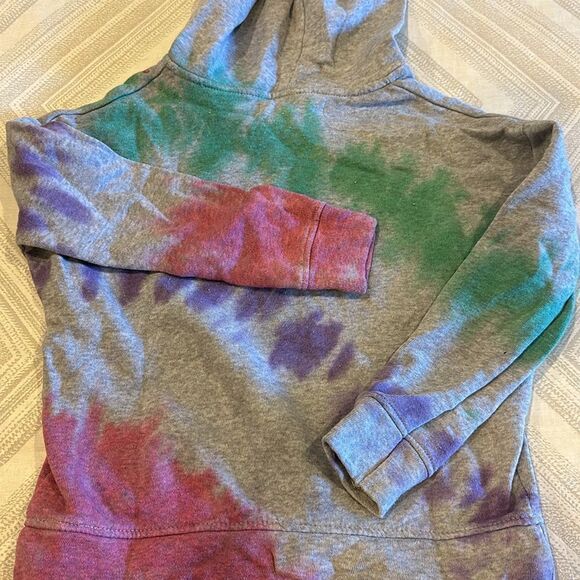 Vintage Havana Girls Grey Tie Dye Hooded Embroidered Dreamer Sweatshirt - Size M - Picture 8 of 8